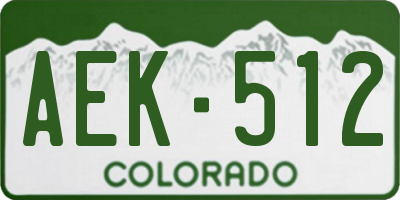CO license plate AEK512