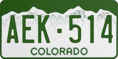 CO license plate AEK514