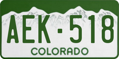 CO license plate AEK518