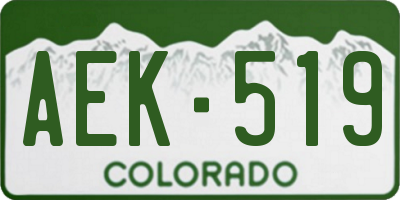 CO license plate AEK519