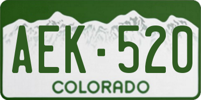 CO license plate AEK520