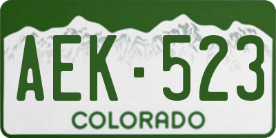CO license plate AEK523
