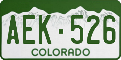 CO license plate AEK526