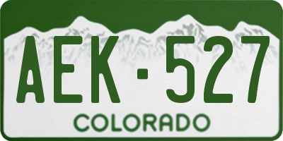 CO license plate AEK527