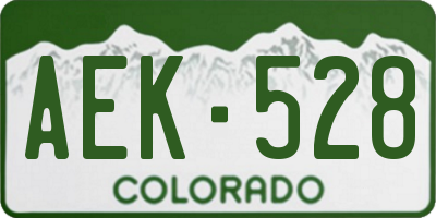 CO license plate AEK528