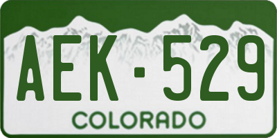 CO license plate AEK529