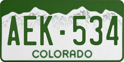CO license plate AEK534