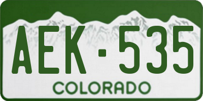 CO license plate AEK535