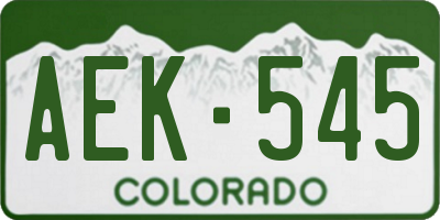 CO license plate AEK545