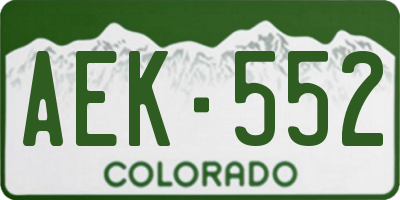 CO license plate AEK552