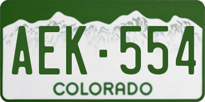 CO license plate AEK554