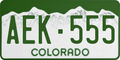 CO license plate AEK555