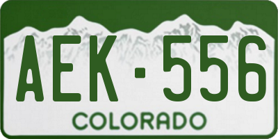 CO license plate AEK556