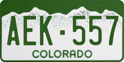 CO license plate AEK557
