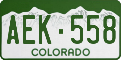 CO license plate AEK558