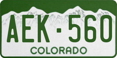 CO license plate AEK560