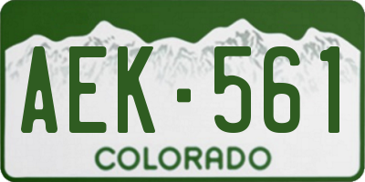 CO license plate AEK561