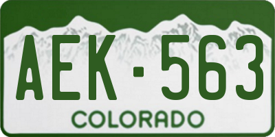 CO license plate AEK563
