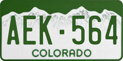 CO license plate AEK564