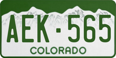 CO license plate AEK565
