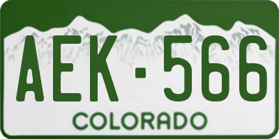 CO license plate AEK566