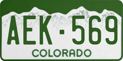 CO license plate AEK569