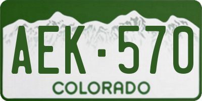 CO license plate AEK570