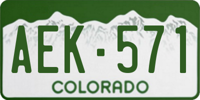 CO license plate AEK571