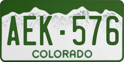 CO license plate AEK576