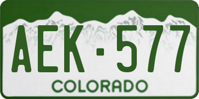 CO license plate AEK577