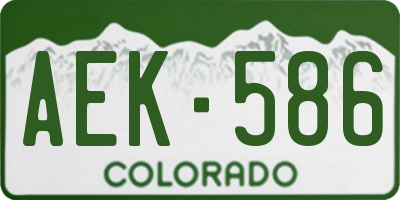 CO license plate AEK586