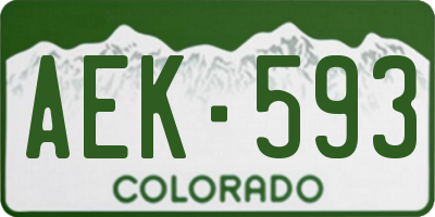 CO license plate AEK593