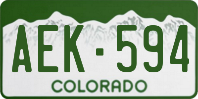 CO license plate AEK594