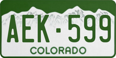 CO license plate AEK599