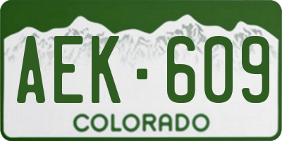 CO license plate AEK609