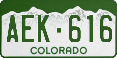 CO license plate AEK616