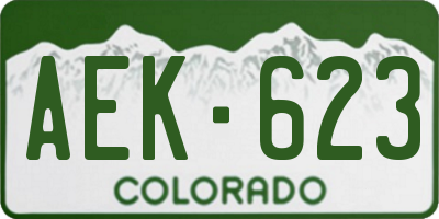 CO license plate AEK623