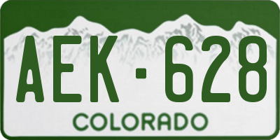CO license plate AEK628