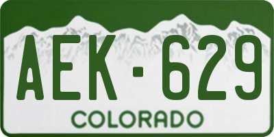 CO license plate AEK629