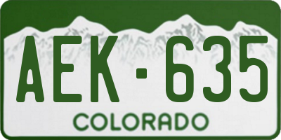 CO license plate AEK635