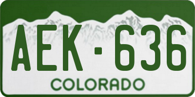 CO license plate AEK636