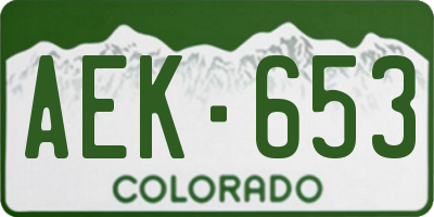 CO license plate AEK653