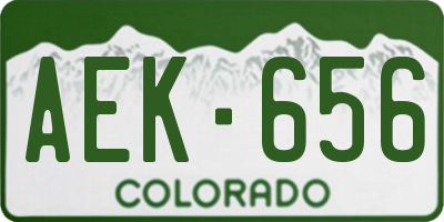 CO license plate AEK656