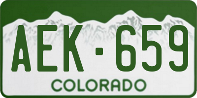 CO license plate AEK659