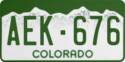 CO license plate AEK676