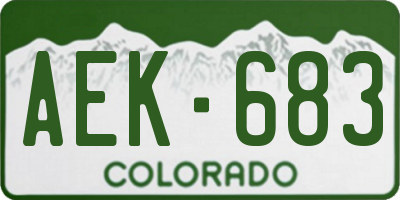 CO license plate AEK683