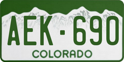 CO license plate AEK690