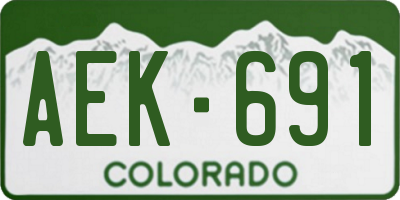 CO license plate AEK691