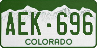 CO license plate AEK696