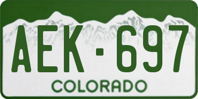 CO license plate AEK697